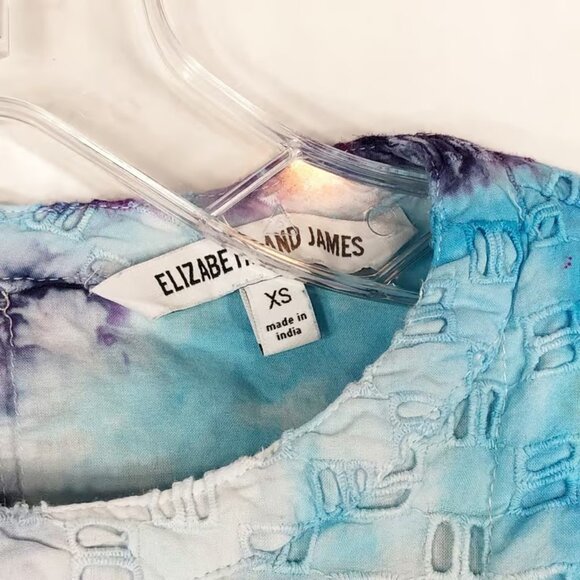 Elizabeth and James XS Top Handmade Tie Dye Powder Puff Blue Purple Pink - Picture 3 of 3